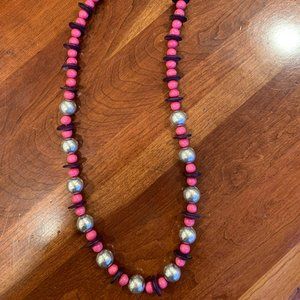 Silver and Purple Bead Necklace